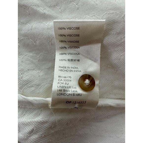 Anthropologie Pilcro Womens Button Up Top Size 3X White Sequin Long Sleeve Bling - Picture 12 of 16